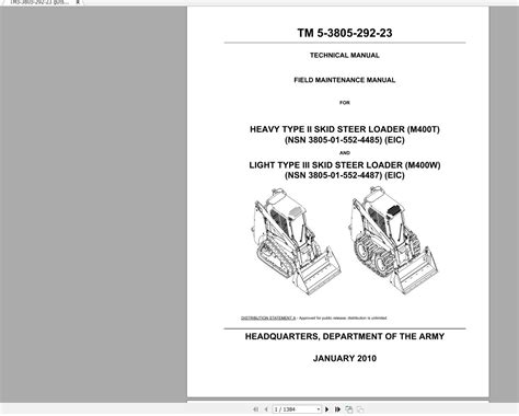 army skid steer tm|Field Maintenance Manual For M400T And M400W .